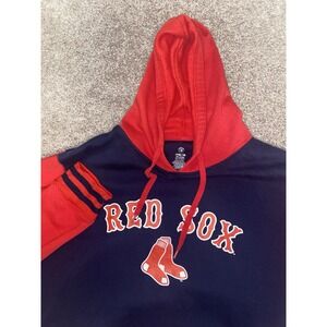 MLB Boston Red Sox Printed Logo Hoodie Pullover Jacket Red Fleece Mens XXL Warm